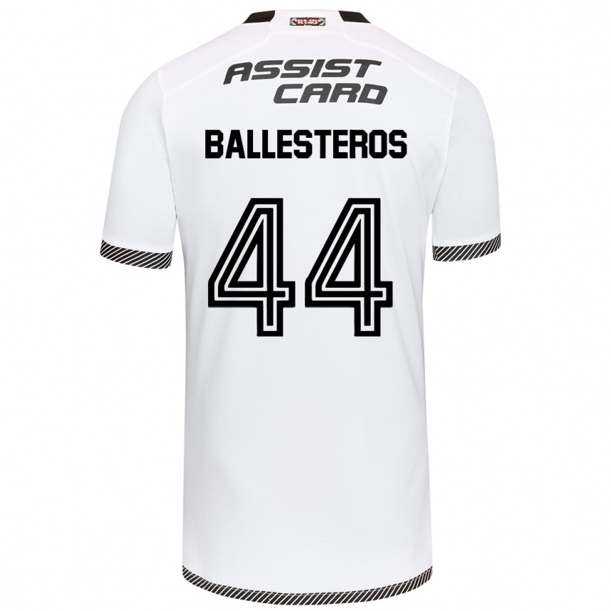 Women Football Martín Ballesteros #44 White Black Home Jersey 2024/25 T-Shirt Za