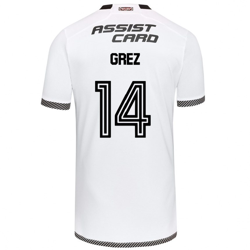 Women Football Javiera Grez #14 White Black Home Jersey 2024/25 T-Shirt Za