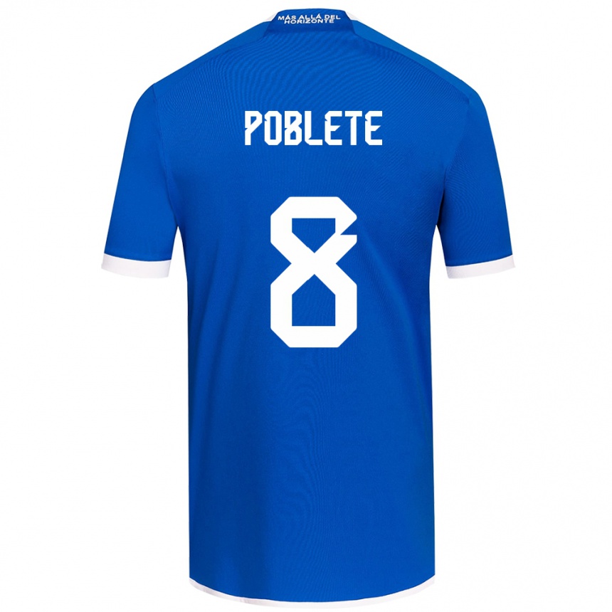 Women Football Israel Poblete #8 Blue White Home Jersey 2024/25 T-Shirt Za