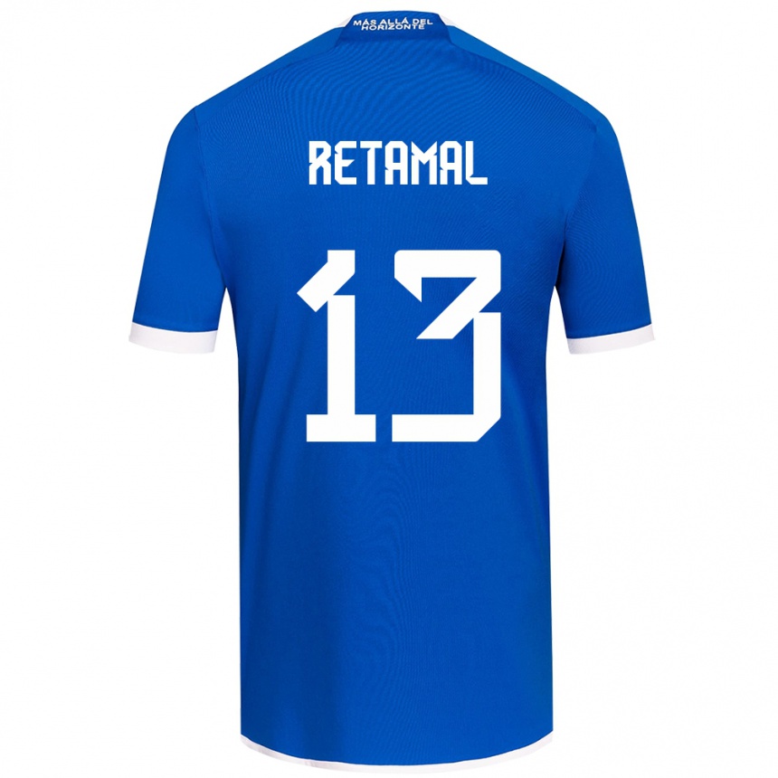 Women Football David Retamal #13 Blue White Home Jersey 2024/25 T-Shirt Za