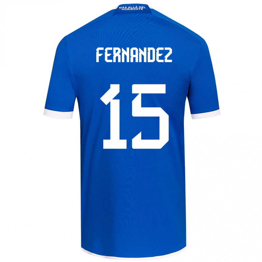 Women Football Vicente Fernández #15 Blue White Home Jersey 2024/25 T-Shirt Za