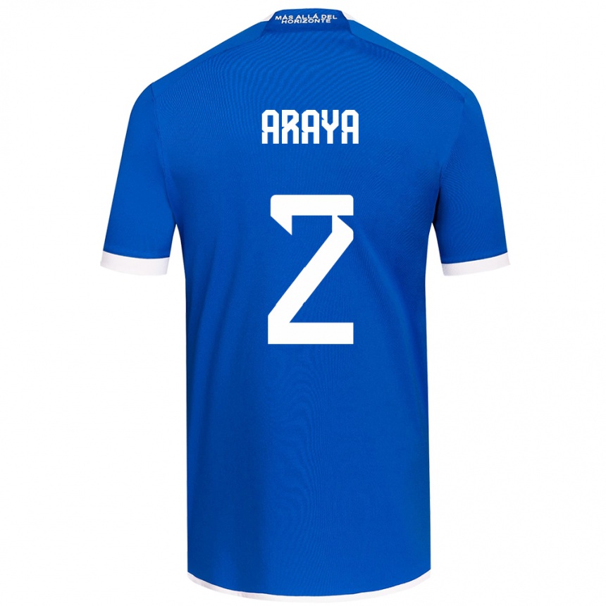 Women Football Fernanda Araya #2 Blue White Home Jersey 2024/25 T-Shirt Za