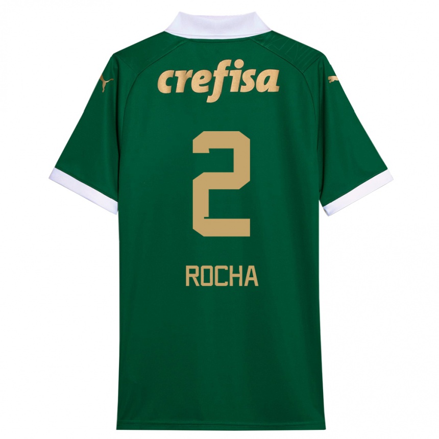 Women Football Marcos Rocha #2 Green White Home Jersey 2024/25 T-Shirt Za