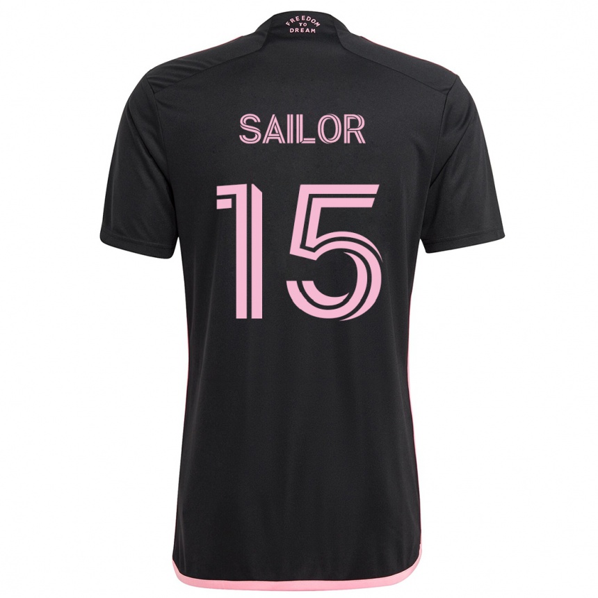 Women Football Ryan Sailor #15 Black Away Jersey 2024/25 T-Shirt Za