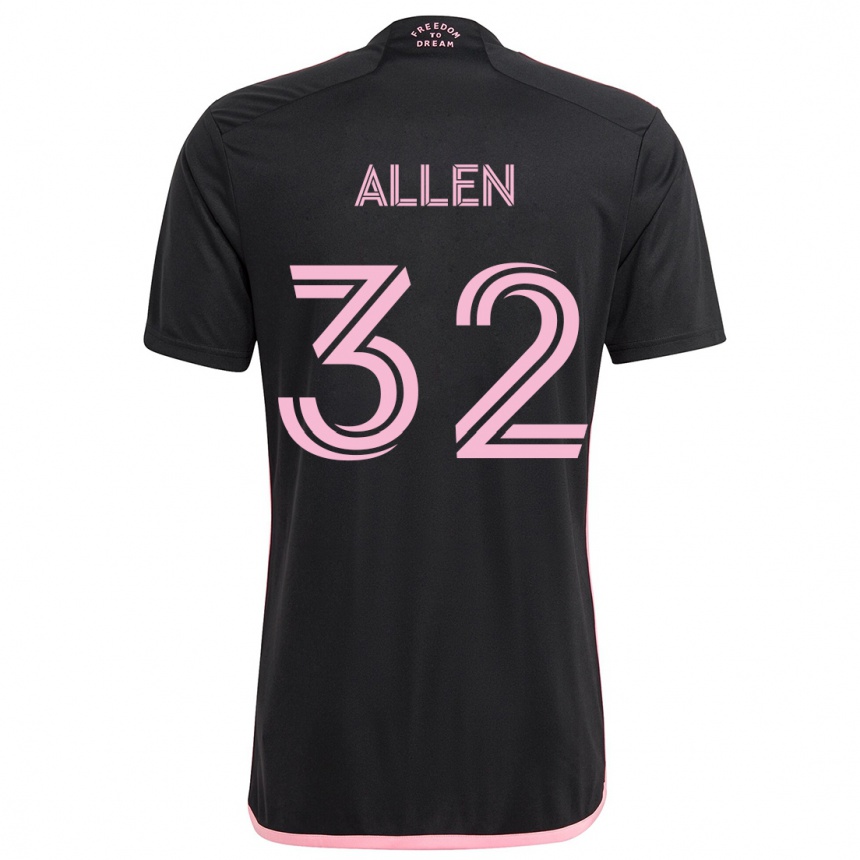 Women Football Noah Allen #32 Black Away Jersey 2024/25 T-Shirt Za