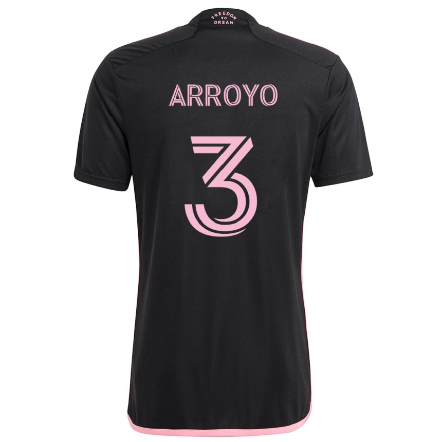 Women Football Dixon Arroyo #3 Black Away Jersey 2024/25 T-Shirt Za