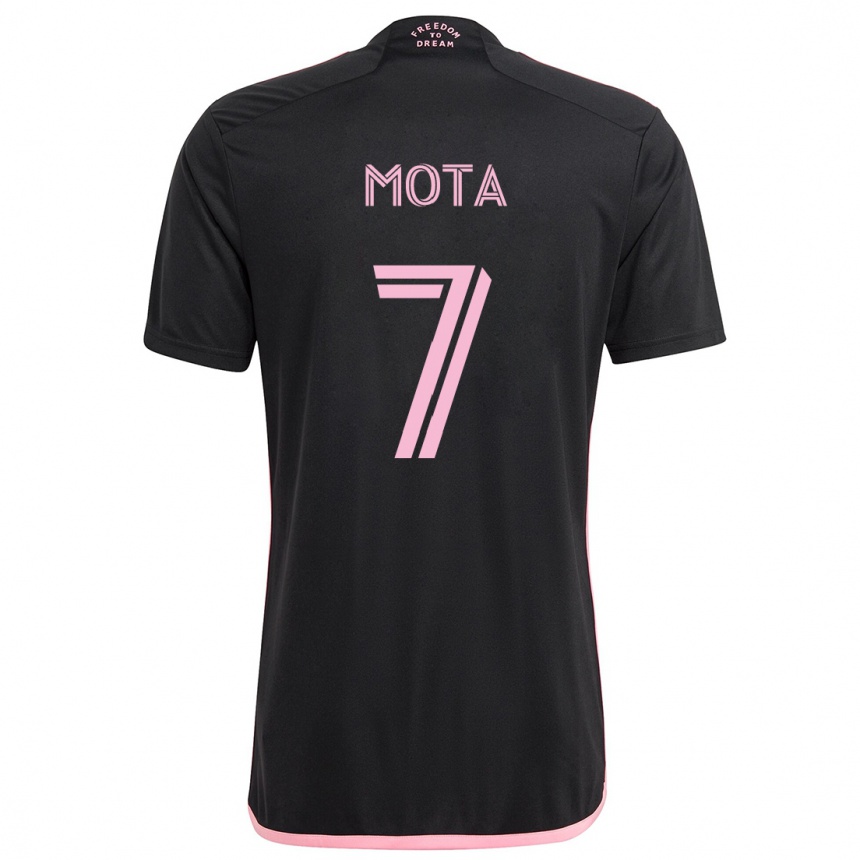 Women Football Jean Mota #7 Black Away Jersey 2024/25 T-Shirt Za