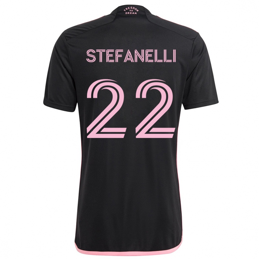 Women Football Nicolás Stefanelli #22 Black Away Jersey 2024/25 T-Shirt Za