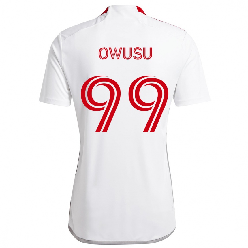 Women Football Prince Osei Owusu #99 White Red Away Jersey 2024/25 T-Shirt Za