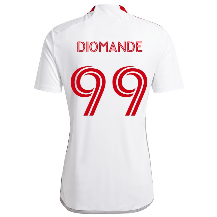 Women Football Adama Diomande #99 White Red Away Jersey 2024/25 T-Shirt Za