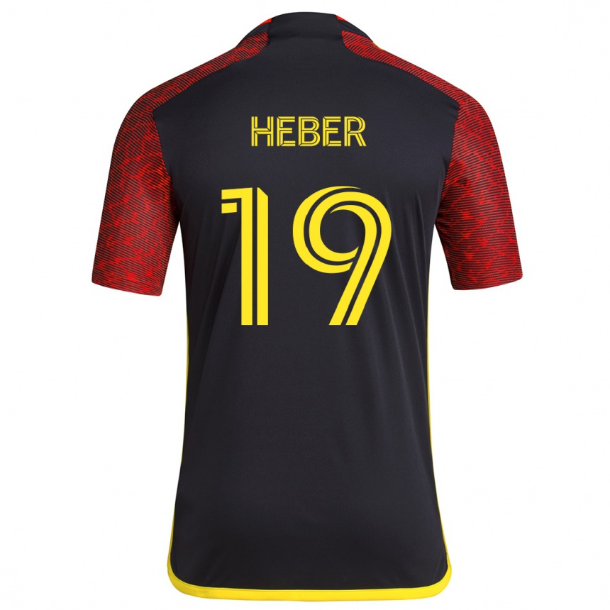 Women Football Héber #19 Red Black Away Jersey 2024/25 T-Shirt Za