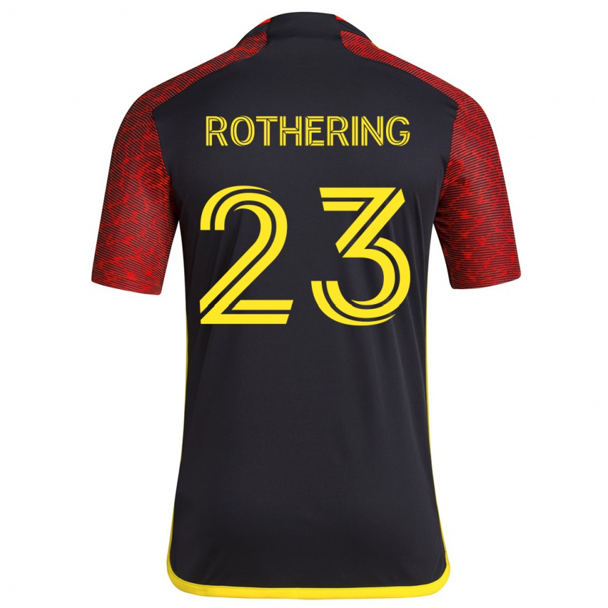 Women Football Holly Rothering #23 Red Black Away Jersey 2024/25 T-Shirt Za