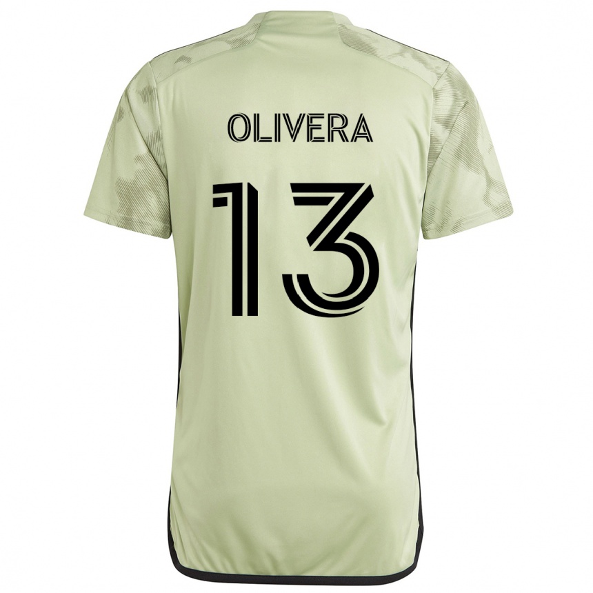 Women Football Cristian Olivera #13 Light Green Away Jersey 2024/25 T-Shirt Za