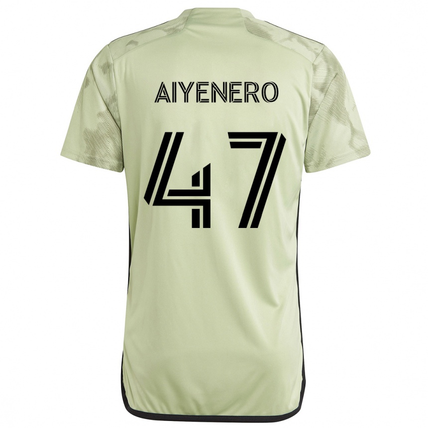 Women Football Marius Aiyenero #47 Light Green Away Jersey 2024/25 T-Shirt Za