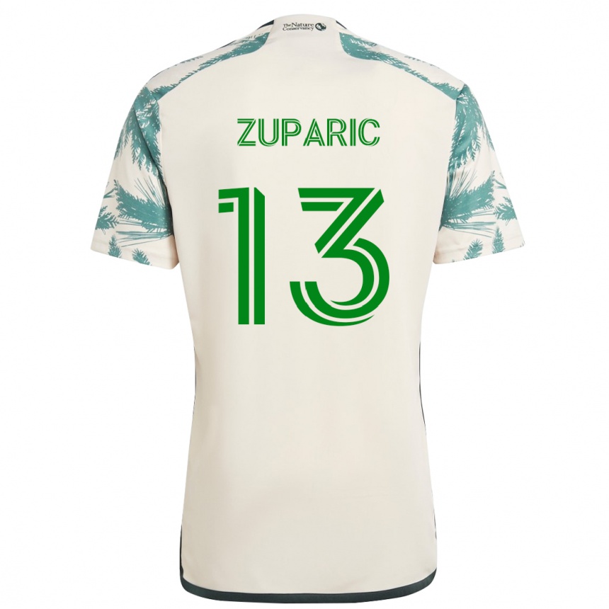 Women Football Dario Zuparic #13 Beige Brown Away Jersey 2024/25 T-Shirt Za