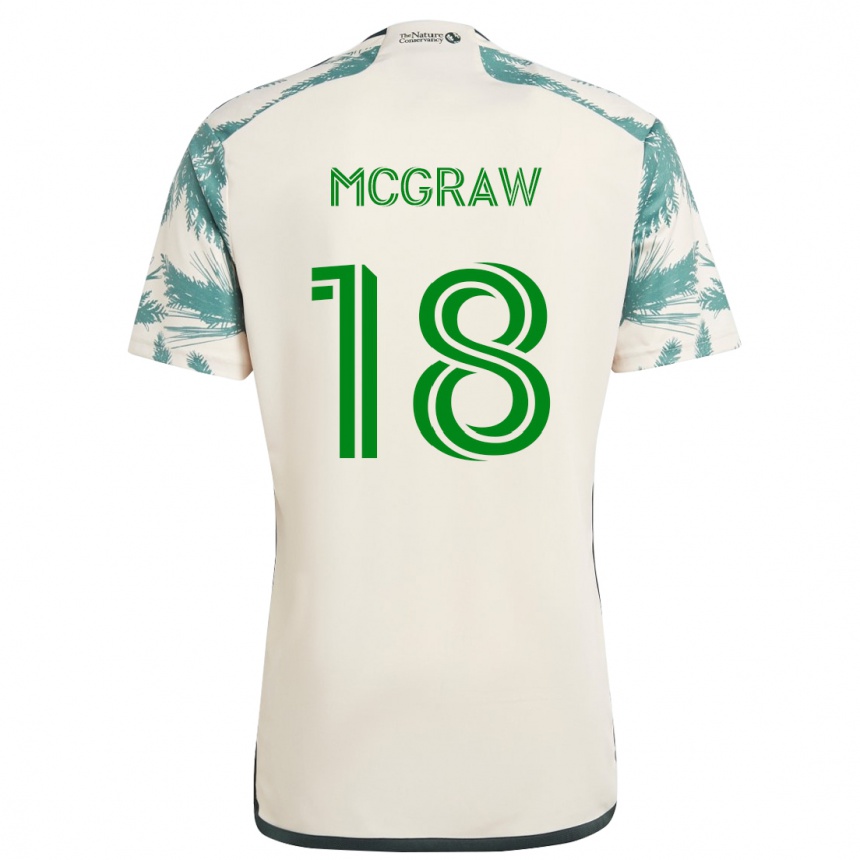 Women Football Zac Mcgraw #18 Beige Brown Away Jersey 2024/25 T-Shirt Za