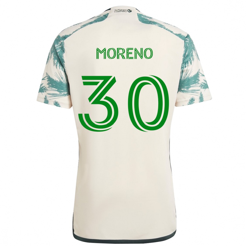 Women Football Santiago Moreno #30 Beige Brown Away Jersey 2024/25 T-Shirt Za