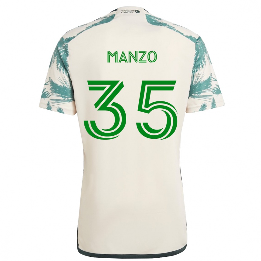 Women Football Alexis Manzo #35 Beige Brown Away Jersey 2024/25 T-Shirt Za