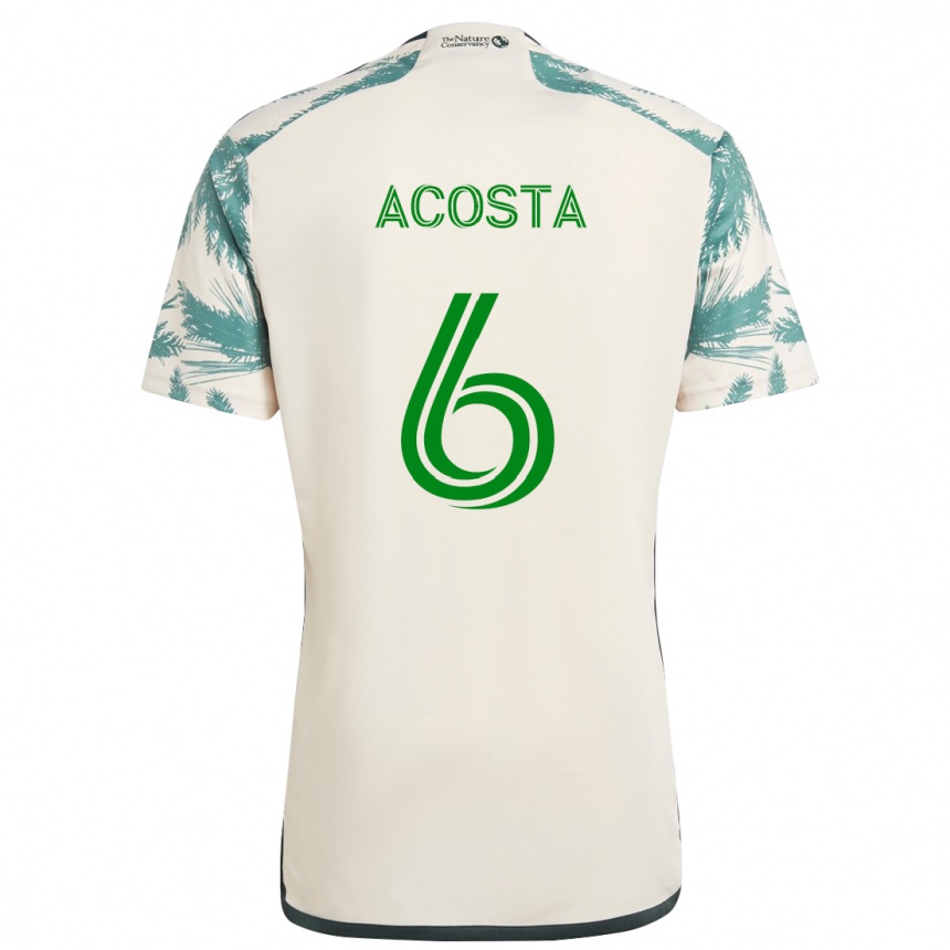 Women Football Bryan Acosta #6 Beige Brown Away Jersey 2024/25 T-Shirt Za