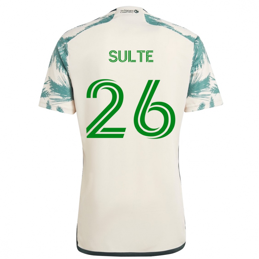 Women Football Hunter Sulte #26 Beige Brown Away Jersey 2024/25 T-Shirt Za