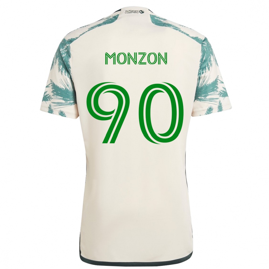 Women Football Florián Monzón #90 Beige Brown Away Jersey 2024/25 T-Shirt Za