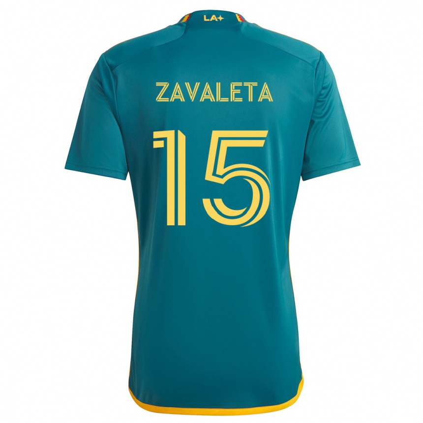 Women Football Eriq Zavaleta #15 Green Yellow Away Jersey 2024/25 T-Shirt Za