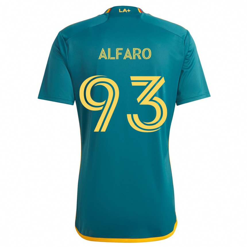 Women Football Tony Alfaro #93 Green Yellow Away Jersey 2024/25 T-Shirt Za