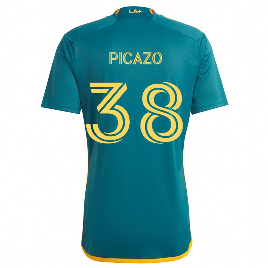 Women Football Axel Picazo #38 Green Yellow Away Jersey 2024/25 T-Shirt Za