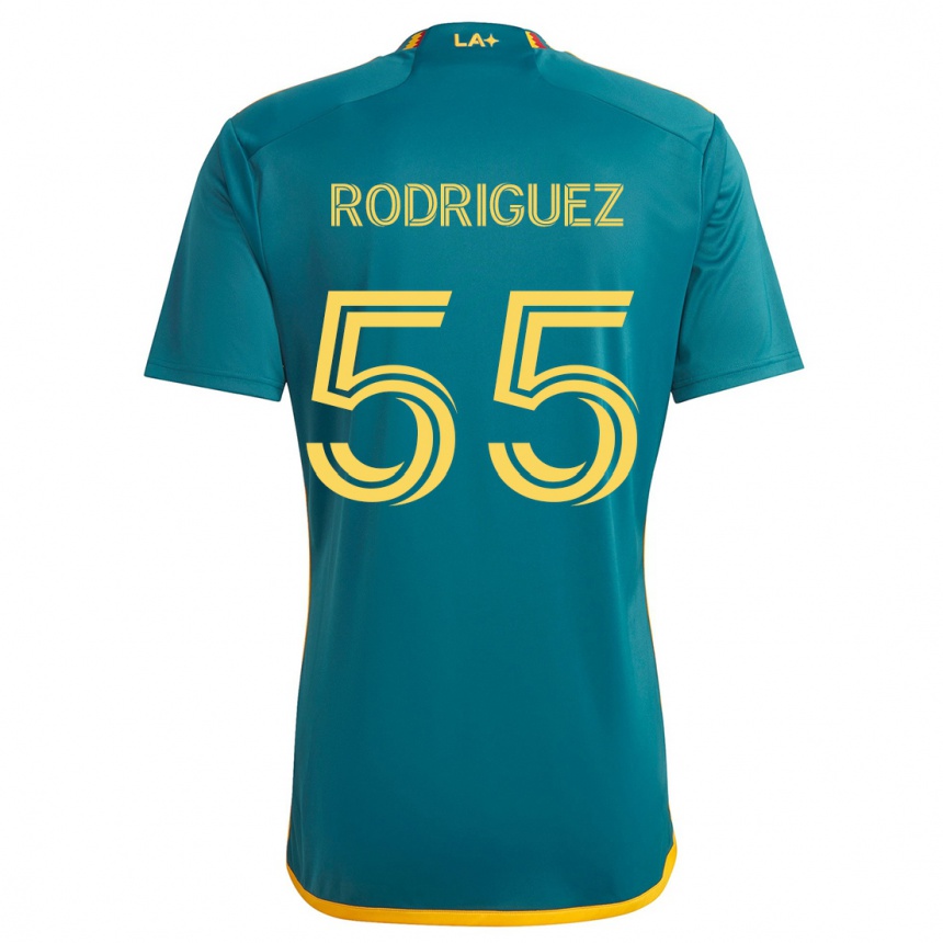 Women Football Diego Rodriguez #55 Green Yellow Away Jersey 2024/25 T-Shirt Za