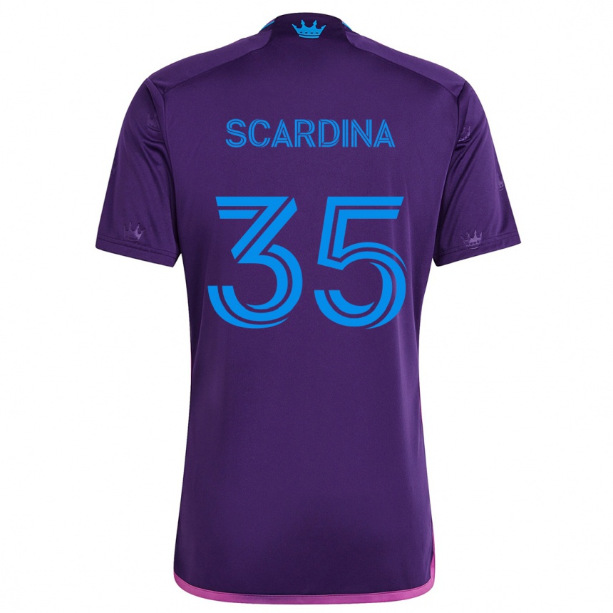 Women Football Nick Scardina #35 Purple Blue Away Jersey 2024/25 T-Shirt Za