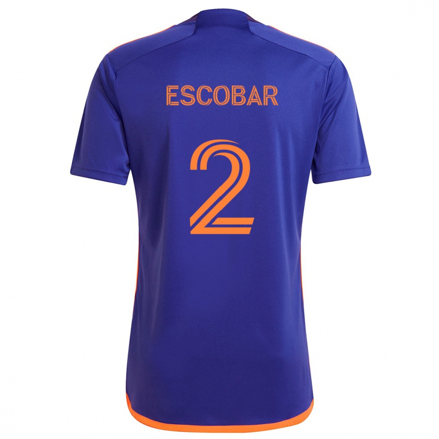 Women Football Franco Escobar #2 Purple Orange Away Jersey 2024/25 T-Shirt Za