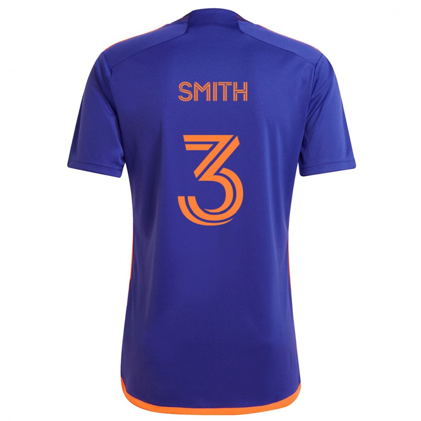 Women Football Brad Smith #3 Purple Orange Away Jersey 2024/25 T-Shirt Za