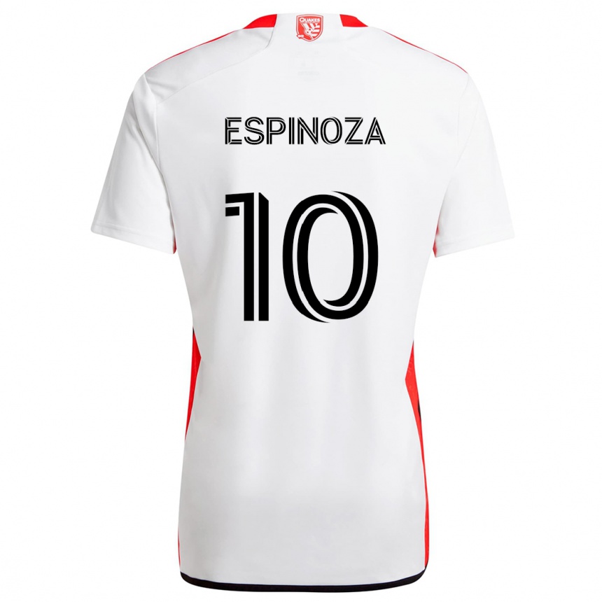 Women Football Cristian Espinoza #10 White Red Away Jersey 2024/25 T-Shirt Za