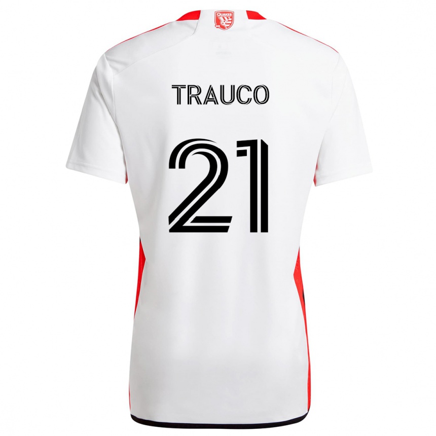 Women Football Miguel Trauco #21 White Red Away Jersey 2024/25 T-Shirt Za