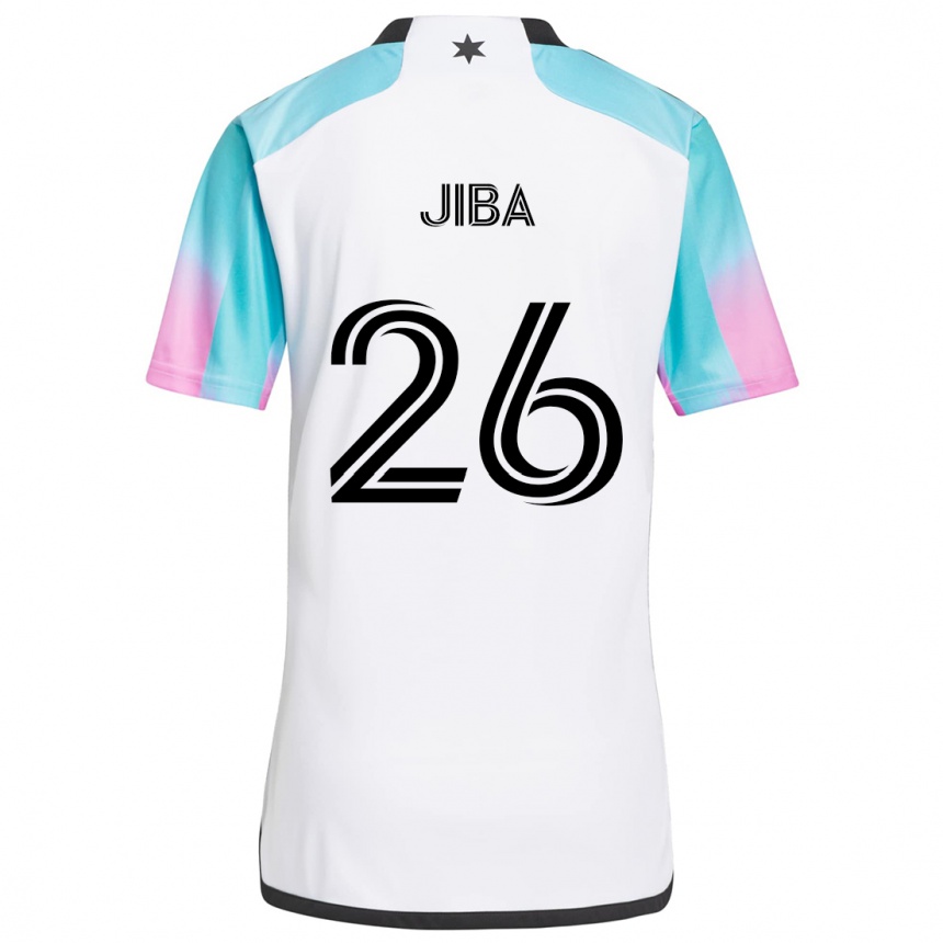 Women Football Ryen Jiba #26 White Blue Black Away Jersey 2024/25 T-Shirt Za