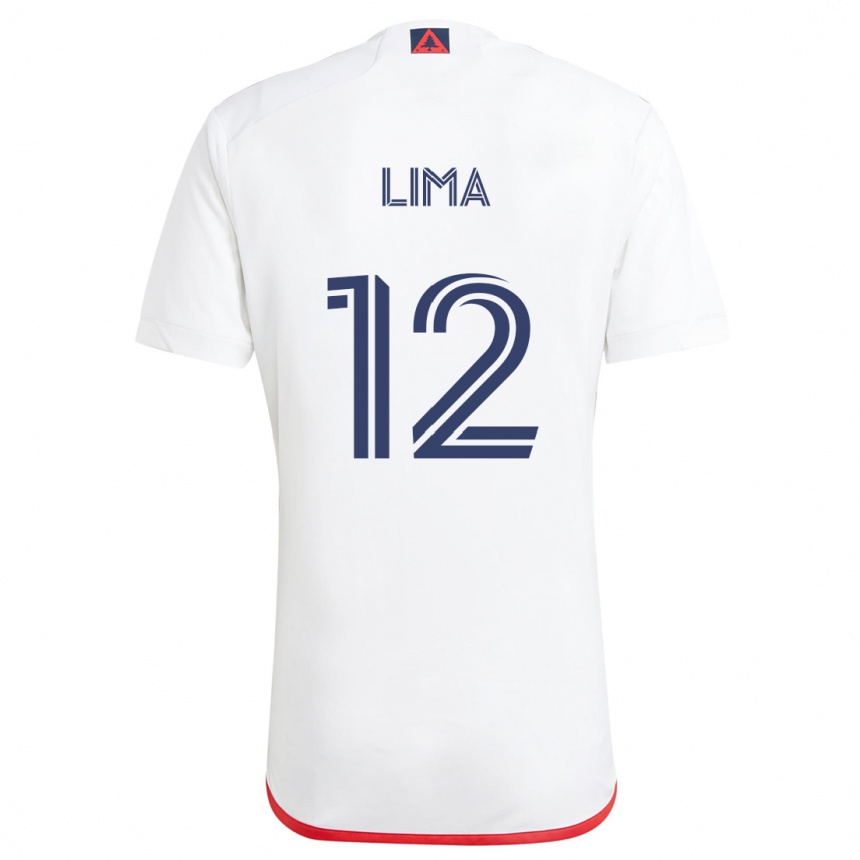 Women Football Nick Lima #12 White Red Away Jersey 2024/25 T-Shirt Za