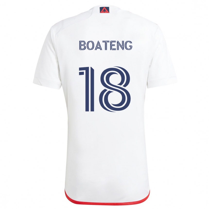 Women Football Emmanuel Boateng #18 White Red Away Jersey 2024/25 T-Shirt Za