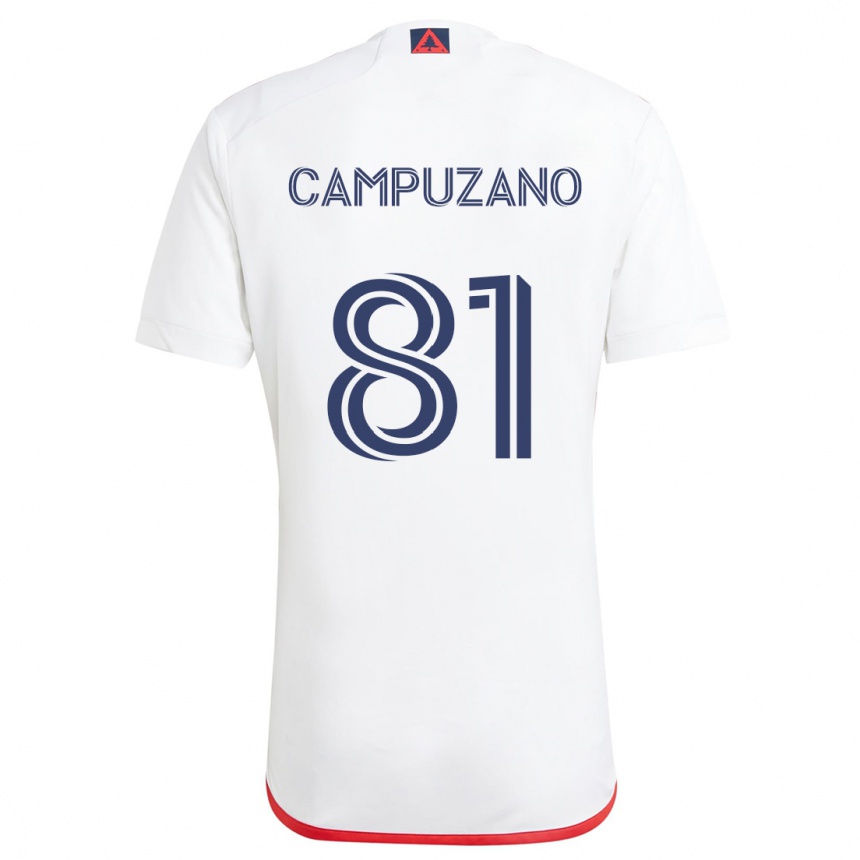 Women Football Nico Campuzano #81 White Red Away Jersey 2024/25 T-Shirt Za