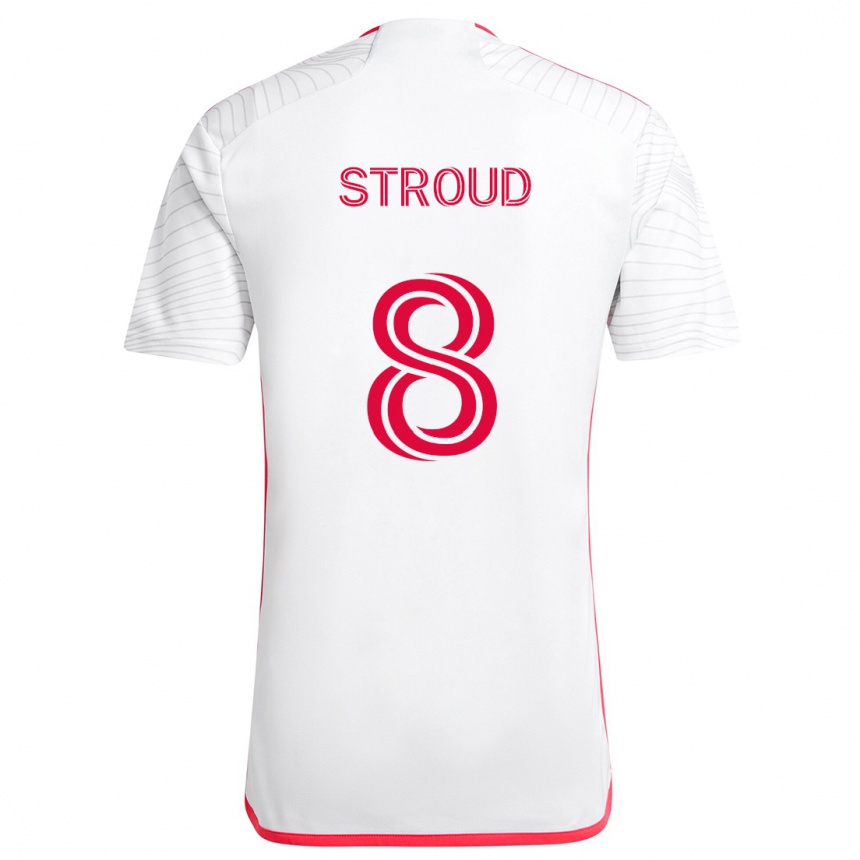 Women Football Jared Stroud #8 White Red Away Jersey 2024/25 T-Shirt Za