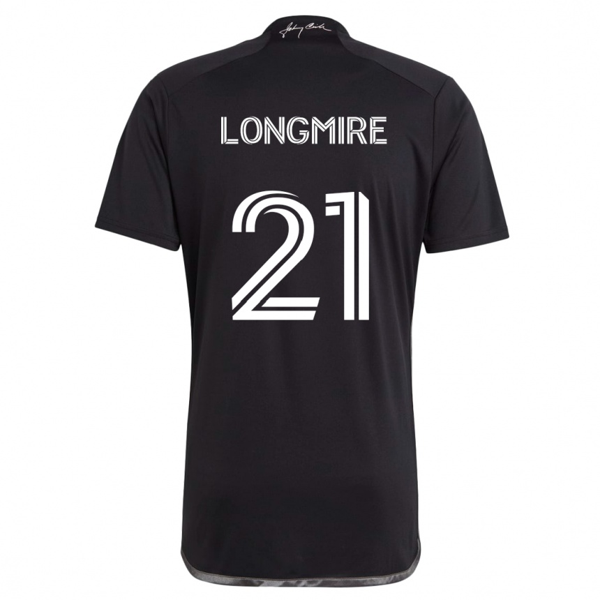 Women Football Ahmed Longmire #21 Black Away Jersey 2024/25 T-Shirt Za