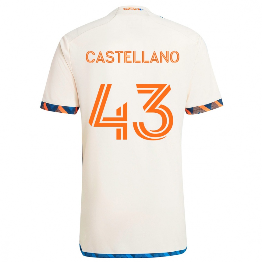 Women Football Jesús Castellano #43 White Orange Away Jersey 2024/25 T-Shirt Za