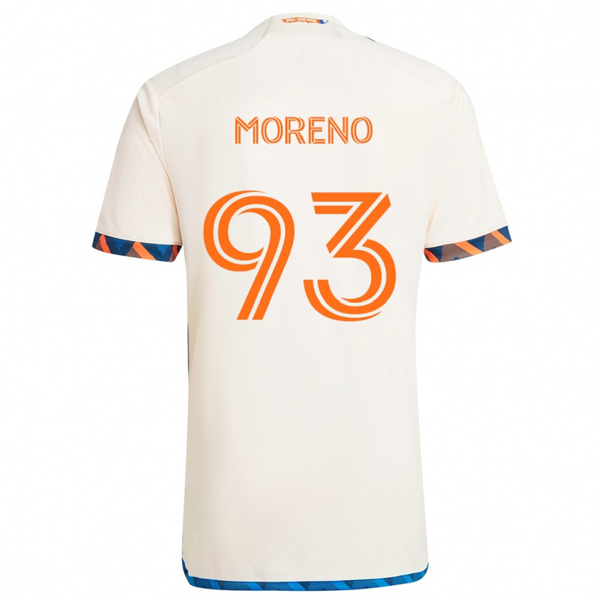 Women Football Júnior Moreno #93 White Orange Away Jersey 2024/25 T-Shirt Za