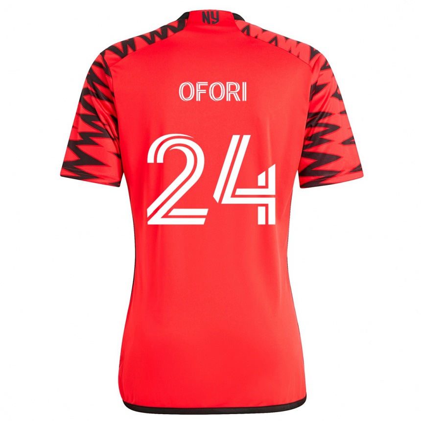 Women Football Curtis Ofori #24 Red Black White Away Jersey 2024/25 T-Shirt Za