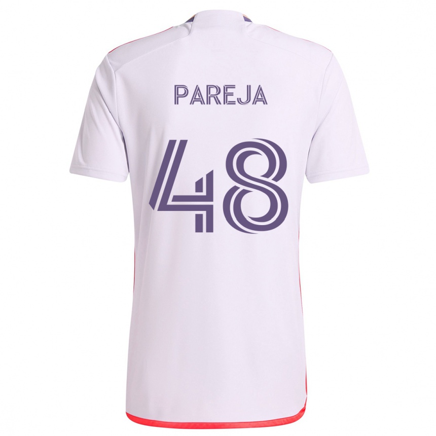 Women Football Diego Pareja #48 White Red Purple Away Jersey 2024/25 T-Shirt Za