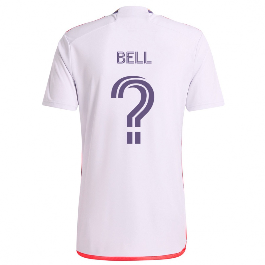 Women Football Dominic Bell #0 White Red Purple Away Jersey 2024/25 T-Shirt Za