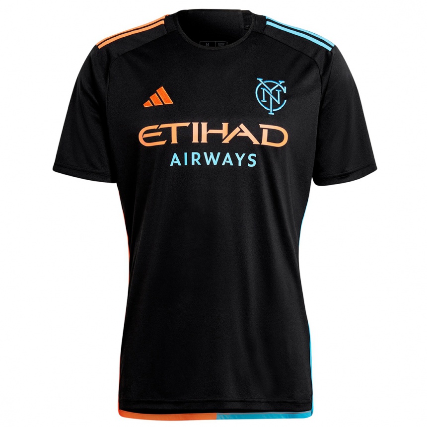 Women Football Matthew Benavides #0 Black Orange Blue Away Jersey 2024/25 T-Shirt Za