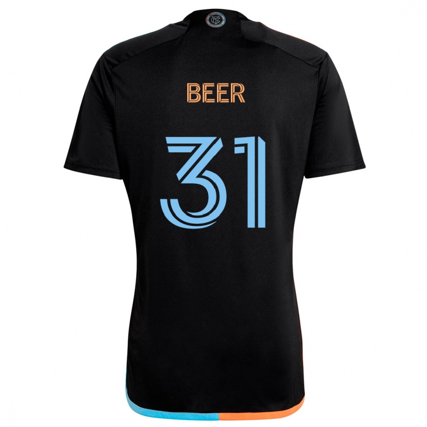 Women Football Jack Beer #31 Black Orange Blue Away Jersey 2024/25 T-Shirt Za