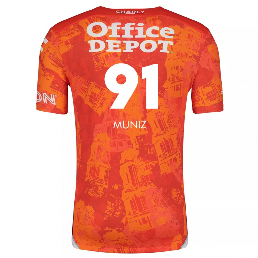 Women Football Brandon Muñiz #91 Orange White Away Jersey 2024/25 T-Shirt Za