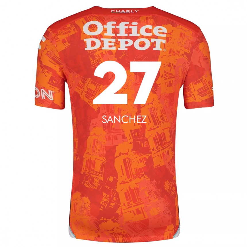 Women Football Ella Sanchez #27 Orange White Away Jersey 2024/25 T-Shirt Za