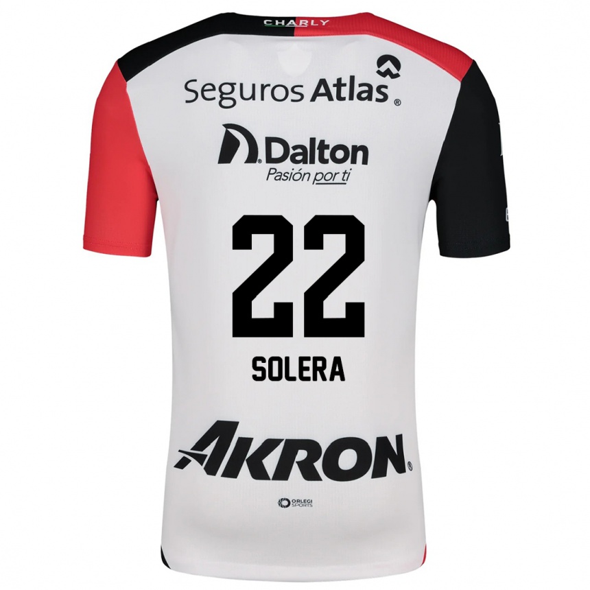 Women Football Daniela Solera #22 White Red Black Away Jersey 2024/25 T-Shirt Za